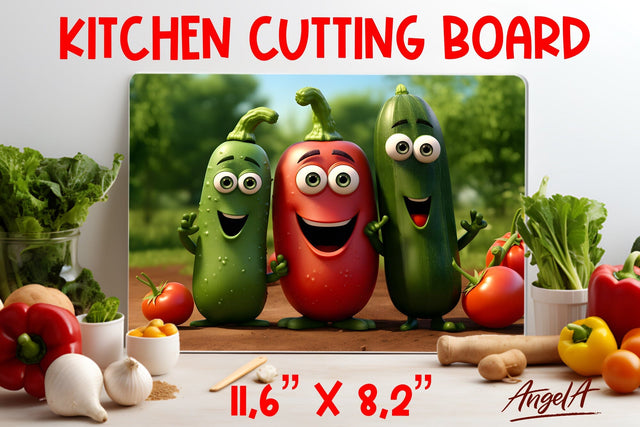 Kitchen cutting board sublimation / funny vegetables png Sublimation Angelina Semenova 