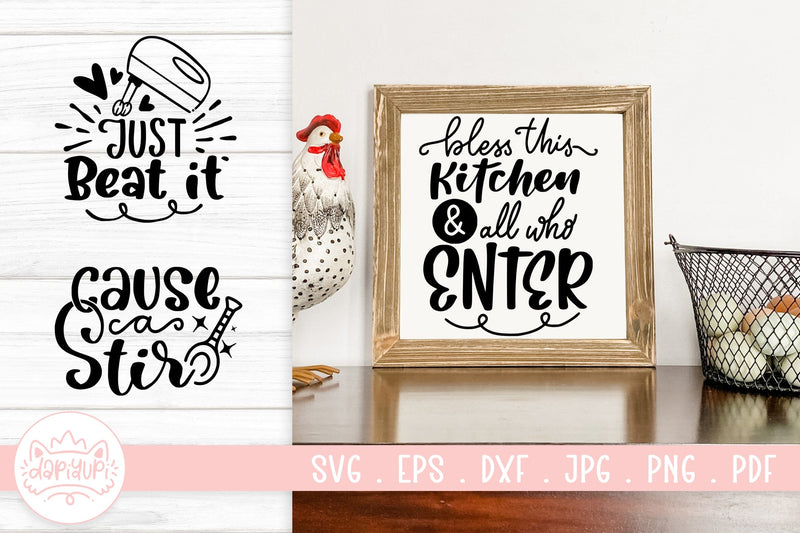 kitchen Decor SVG Cut File - So Fontsy