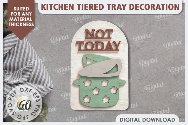 Kitchen Decor SVG. Kitchen Tiered Tray Laser Cut Design SVG Evgenyia Guschina 