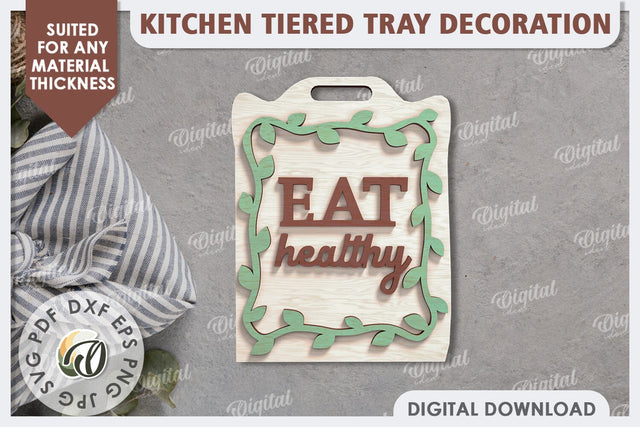 Kitchen Decor SVG. Kitchen Tiered Tray Laser Cut Design SVG Evgenyia Guschina 