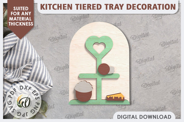 Kitchen Decor SVG. Kitchen Tiered Tray Laser Cut Design SVG Evgenyia Guschina 