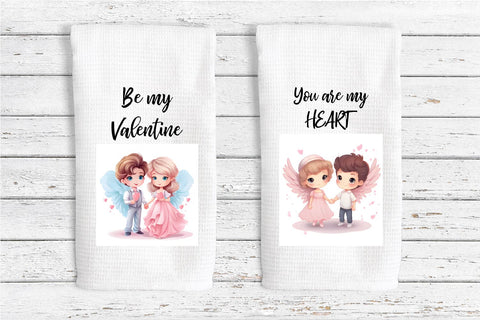 Kitchen Dish Towel Bundle PNG. Valentines Day Towel PNG Sublimation Olga Terlyanskaya 