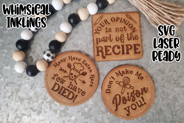 Kitchen Fun Magnets Laser SVG Set SVG Whimsical Inklings 