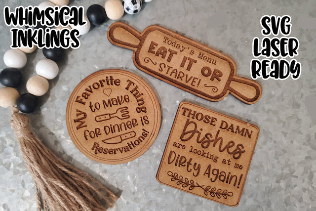 Kitchen Humor Magnets Laser SVG Set SVG Whimsical Inklings 