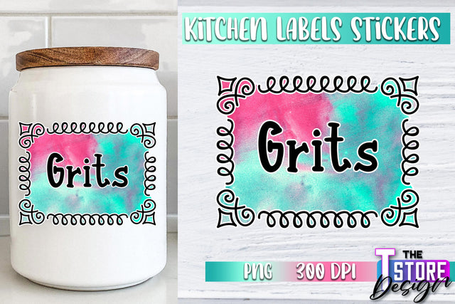 Kitchen Labels Stickers Sublimation | Kitchen Decoration PNG | Home Design v.1 Sublimation The T Store Design 