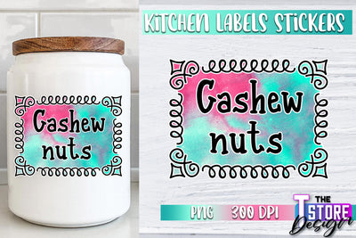 Kitchen Labels Stickers Sublimation | Kitchen Decoration PNG | Home Design v.1 Sublimation The T Store Design 