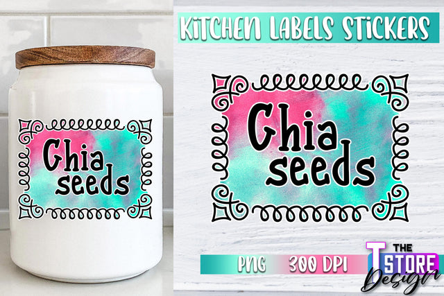 Kitchen Labels Stickers Sublimation | Kitchen Decoration PNG | Home Design v.1 Sublimation The T Store Design 