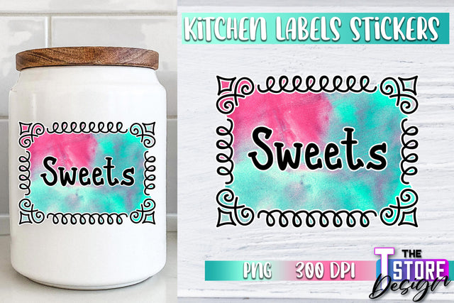 Kitchen Labels Stickers Sublimation | Kitchen Decoration PNG | Home Design v.1 Sublimation The T Store Design 