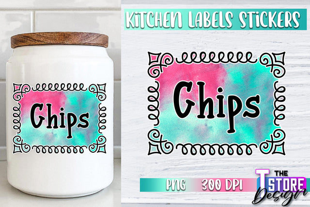 Kitchen Labels Stickers Sublimation | Kitchen Decoration PNG | Home Design v.1 Sublimation The T Store Design 