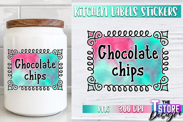 Kitchen Labels Stickers Sublimation | Kitchen Decoration PNG | Home Design v.1 Sublimation The T Store Design 