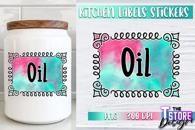 Kitchen Labels Stickers Sublimation | Kitchen Decoration PNG | Home Design v.1 Sublimation The T Store Design 