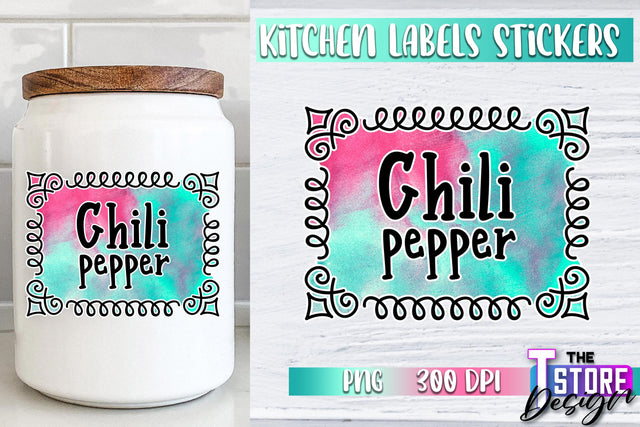 Kitchen Labels Stickers Sublimation | Kitchen Decoration PNG | Home Design v.1 Sublimation The T Store Design 