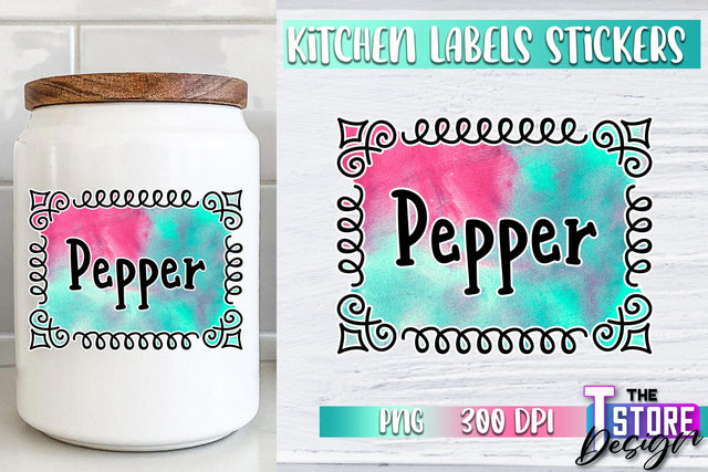 Kitchen Labels Stickers Sublimation | Kitchen Decoration PNG | Home Design v.1 Sublimation The T Store Design 