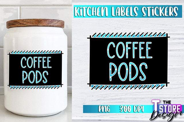 Kitchen Labels Stickers Sublimation | Kitchen Decoration PNG | Home Design v.2 Sublimation The T Store Design 