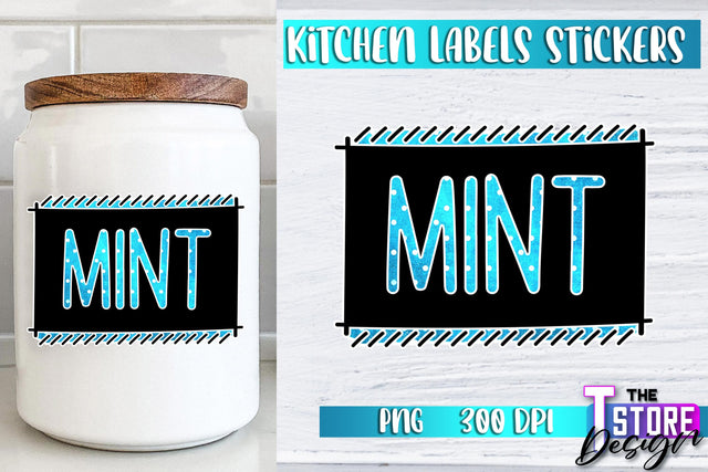 Kitchen Labels Stickers Sublimation | Kitchen Decoration PNG | Home Design v.2 Sublimation The T Store Design 