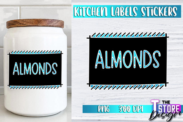 Kitchen Labels Stickers Sublimation | Kitchen Decoration PNG | Home Design v.2 Sublimation The T Store Design 