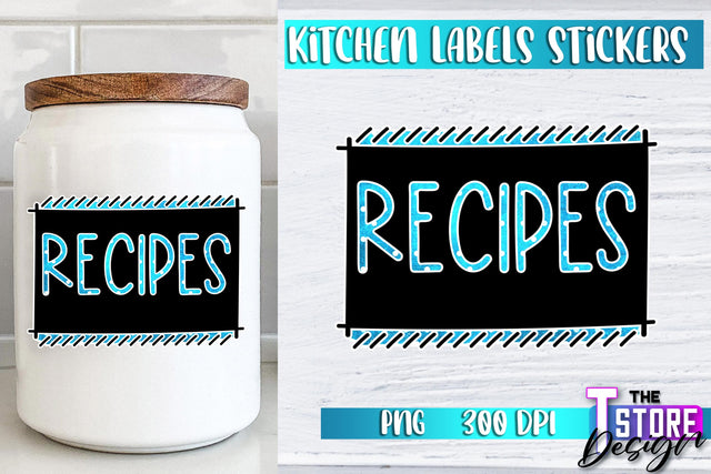 Kitchen Labels Stickers Sublimation | Kitchen Decoration PNG | Home Design v.2 Sublimation The T Store Design 