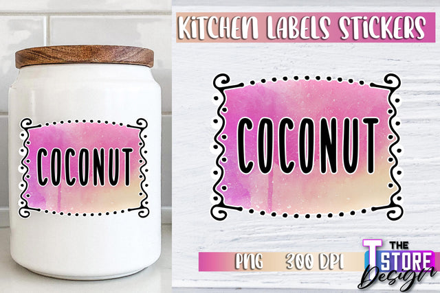 Kitchen Labels Stickers Sublimation | Kitchen Decoration PNG | Home Design v.3 Sublimation The T Store Design 