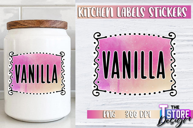Kitchen Labels Stickers Sublimation | Kitchen Decoration PNG | Home Design v.3 Sublimation The T Store Design 