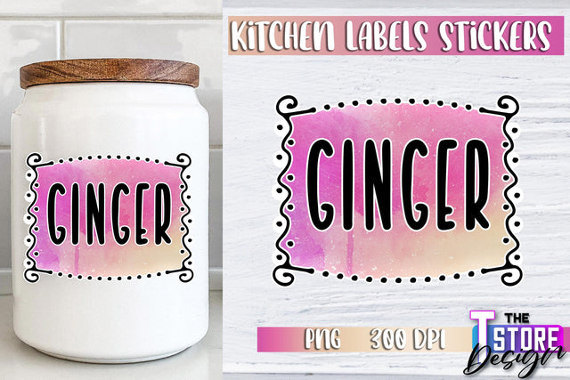 Kitchen Labels Stickers Sublimation | Kitchen Decoration PNG | Home Design v.3 Sublimation The T Store Design 