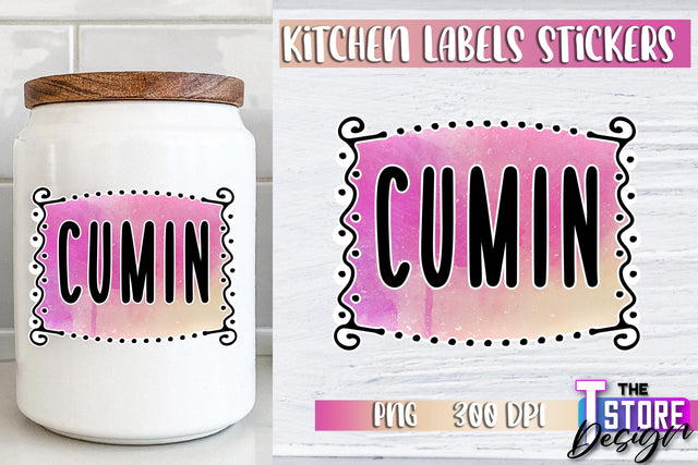 Kitchen Labels Stickers Sublimation | Kitchen Decoration PNG | Home Design v.3 Sublimation The T Store Design 