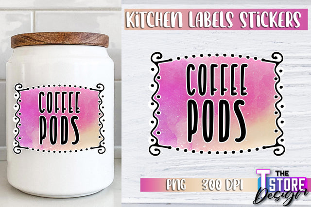 Kitchen Labels Stickers Sublimation | Kitchen Decoration PNG | Home Design v.3 Sublimation The T Store Design 