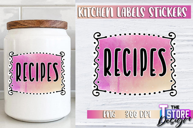 Kitchen Labels Stickers Sublimation | Kitchen Decoration PNG | Home Design v.3 Sublimation The T Store Design 