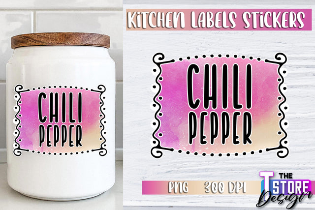 Kitchen Labels Stickers Sublimation | Kitchen Decoration PNG | Home Design v.3 Sublimation The T Store Design 
