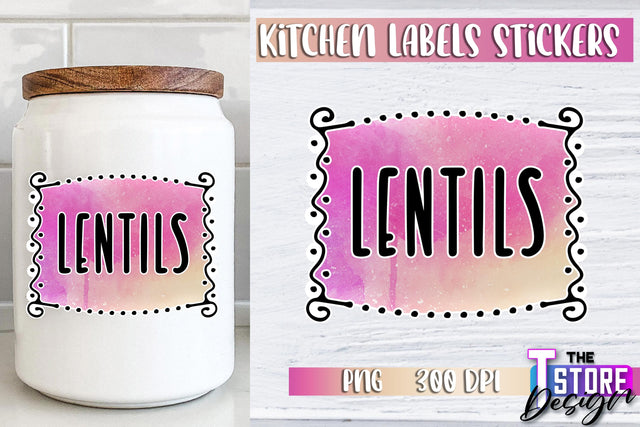 Kitchen Labels Stickers Sublimation | Kitchen Decoration PNG | Home Design v.3 Sublimation The T Store Design 