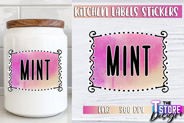 Kitchen Labels Stickers Sublimation | Kitchen Decoration PNG | Home Design v.3 Sublimation The T Store Design 