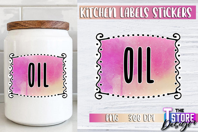 Kitchen Labels Stickers Sublimation | Kitchen Decoration PNG | Home Design v.3 Sublimation The T Store Design 