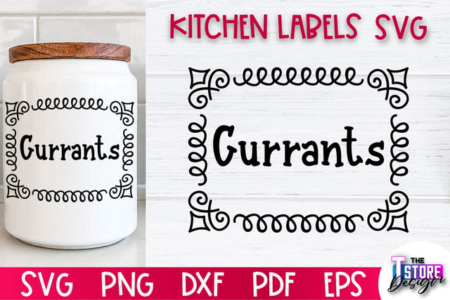 Kitchen Labels SVG Design | Home Design SVG | Jar Labels v.1 SVG The T Store Design 