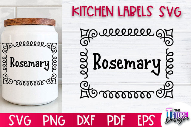 Kitchen Labels SVG Design | Home Design SVG | Jar Labels v.1 SVG The T Store Design 