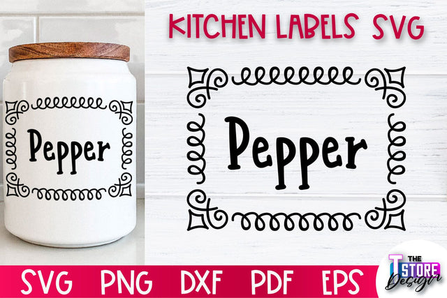 Kitchen Labels SVG Design | Home Design SVG | Jar Labels v.1 SVG The T Store Design 