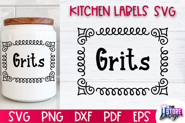 Kitchen Labels SVG Design | Home Design SVG | Jar Labels v.1 SVG The T Store Design 
