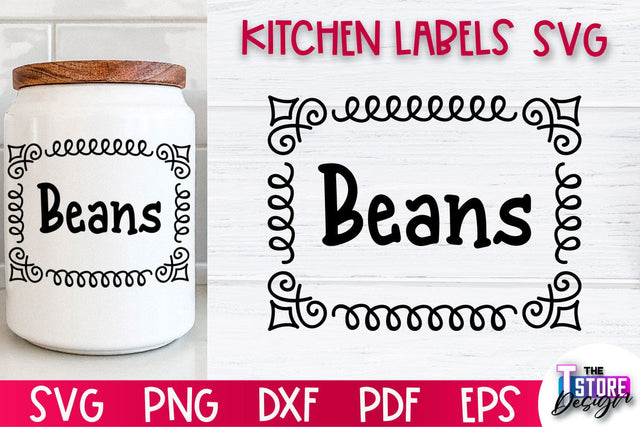 Kitchen Labels SVG Design | Home Design SVG | Jar Labels v.1 SVG The T Store Design 