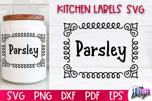 Kitchen Labels SVG Design | Home Design SVG | Jar Labels v.1 SVG The T Store Design 
