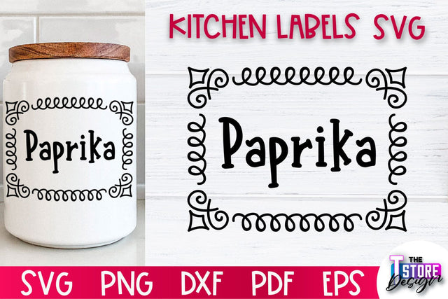 Kitchen Labels SVG Design | Home Design SVG | Jar Labels v.1 SVG The T Store Design 