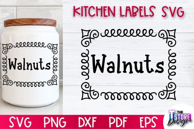 Kitchen Labels SVG Design | Home Design SVG | Jar Labels v.1 SVG The T Store Design 