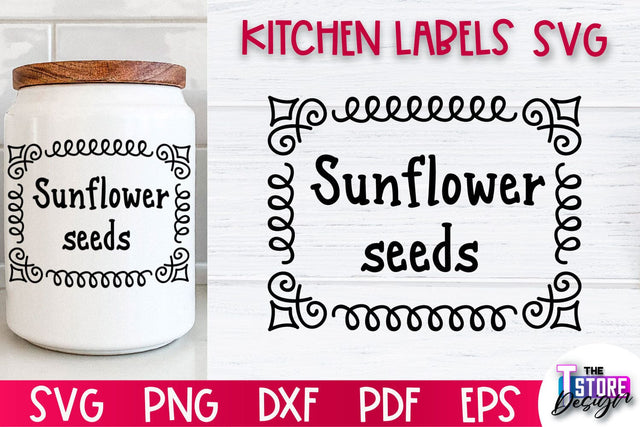 Kitchen Labels SVG Design | Home Design SVG | Jar Labels v.1 SVG The T Store Design 