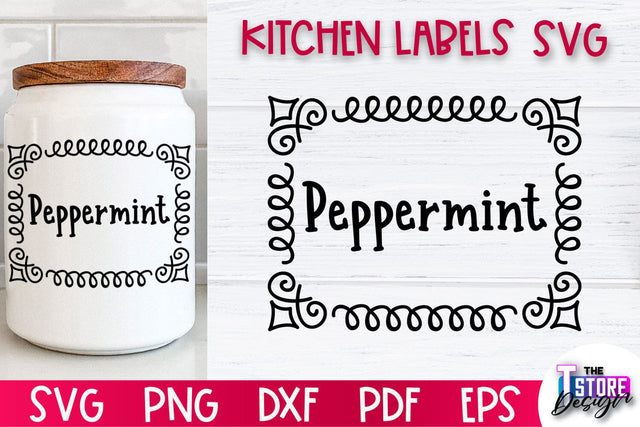 Kitchen Labels SVG Design | Home Design SVG | Jar Labels v.1 SVG The T Store Design 