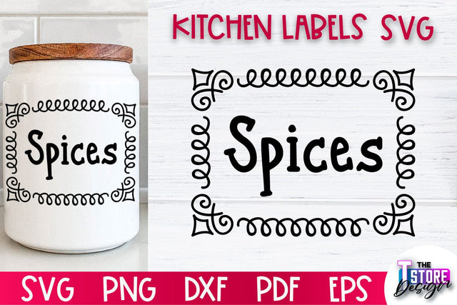 Kitchen Labels SVG Design | Home Design SVG | Jar Labels v.1 SVG The T Store Design 