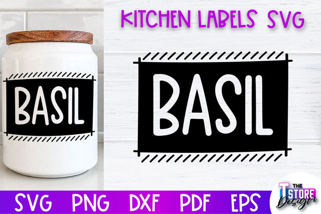 Kitchen Labels SVG Design | Home Design SVG | Jar Labels v.2 SVG The T Store Design 
