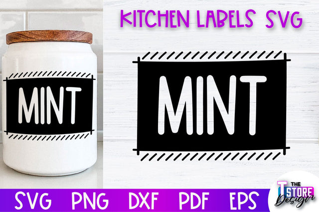 Kitchen Labels SVG Design | Home Design SVG | Jar Labels v.2 SVG The T Store Design 