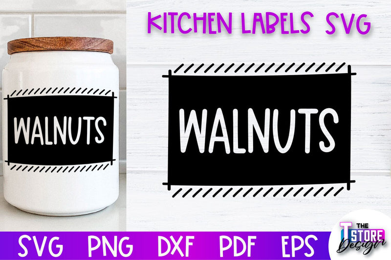 Kitchen Labels SVG Design | Home Design SVG | Jar Labels v.2 SVG The T Store Design 