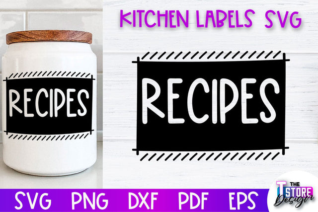Kitchen Labels SVG Design | Home Design SVG | Jar Labels v.2 SVG The T Store Design 