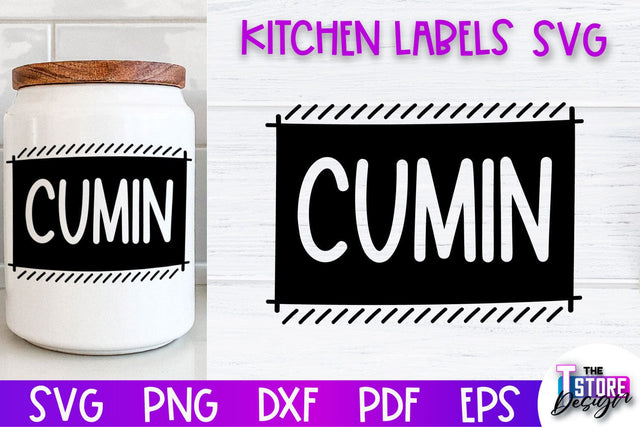 Kitchen Labels SVG Design | Home Design SVG | Jar Labels v.2 SVG The T Store Design 