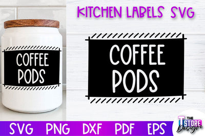 Kitchen Labels SVG Design | Home Design SVG | Jar Labels v.2 SVG The T Store Design 