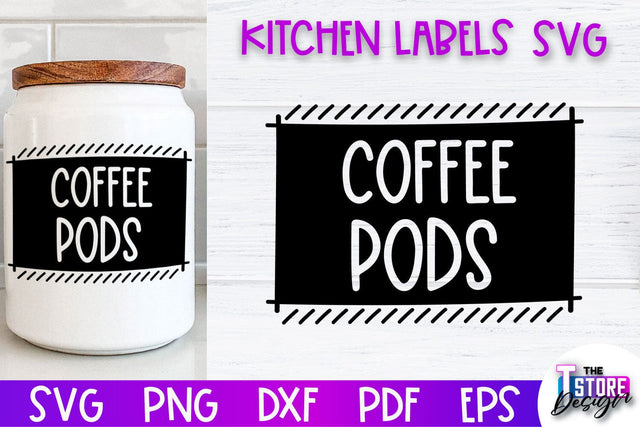 Kitchen Labels SVG Design | Home Design SVG | Jar Labels v.2 SVG The T Store Design 