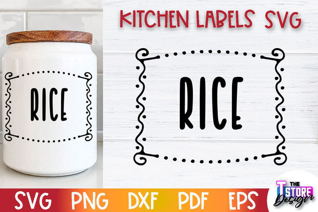 Kitchen Labels SVG Design | Home Design SVG | Jar Labels v.3 SVG The T Store Design 